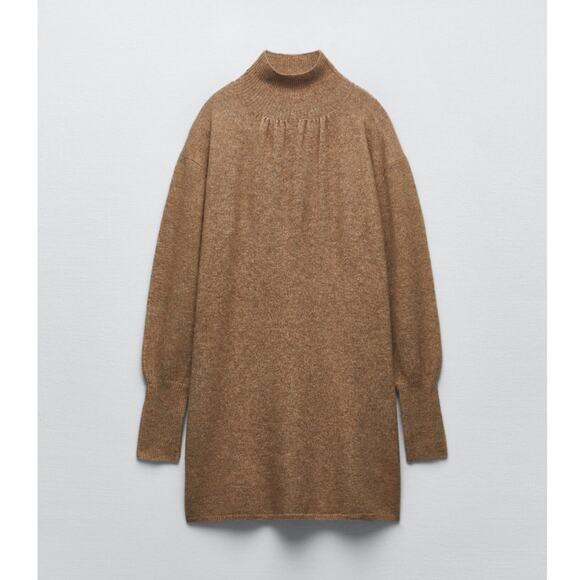 ZARA Knit Sweater Wool Blend Oversized Dress - Picture 6 of 9